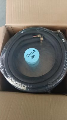 Bair Conditioner Install Connecting Copper Tube Individual Packaging  Black Color 1/4 &amp;1/2 Inch 3m